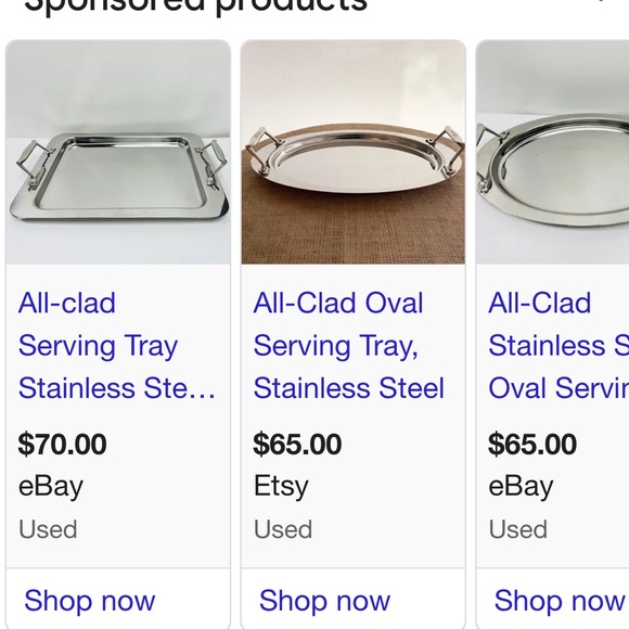 All-Clad Oval Silver Serving Tray - Picture 2 of 5